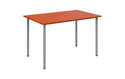 JSB 120N Jídelní stůl 1200 x 800 mm, deska pomeranč / podnož stříbrná